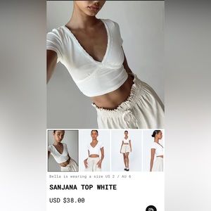 Princess polly white lace sanjana top brand new with tags
